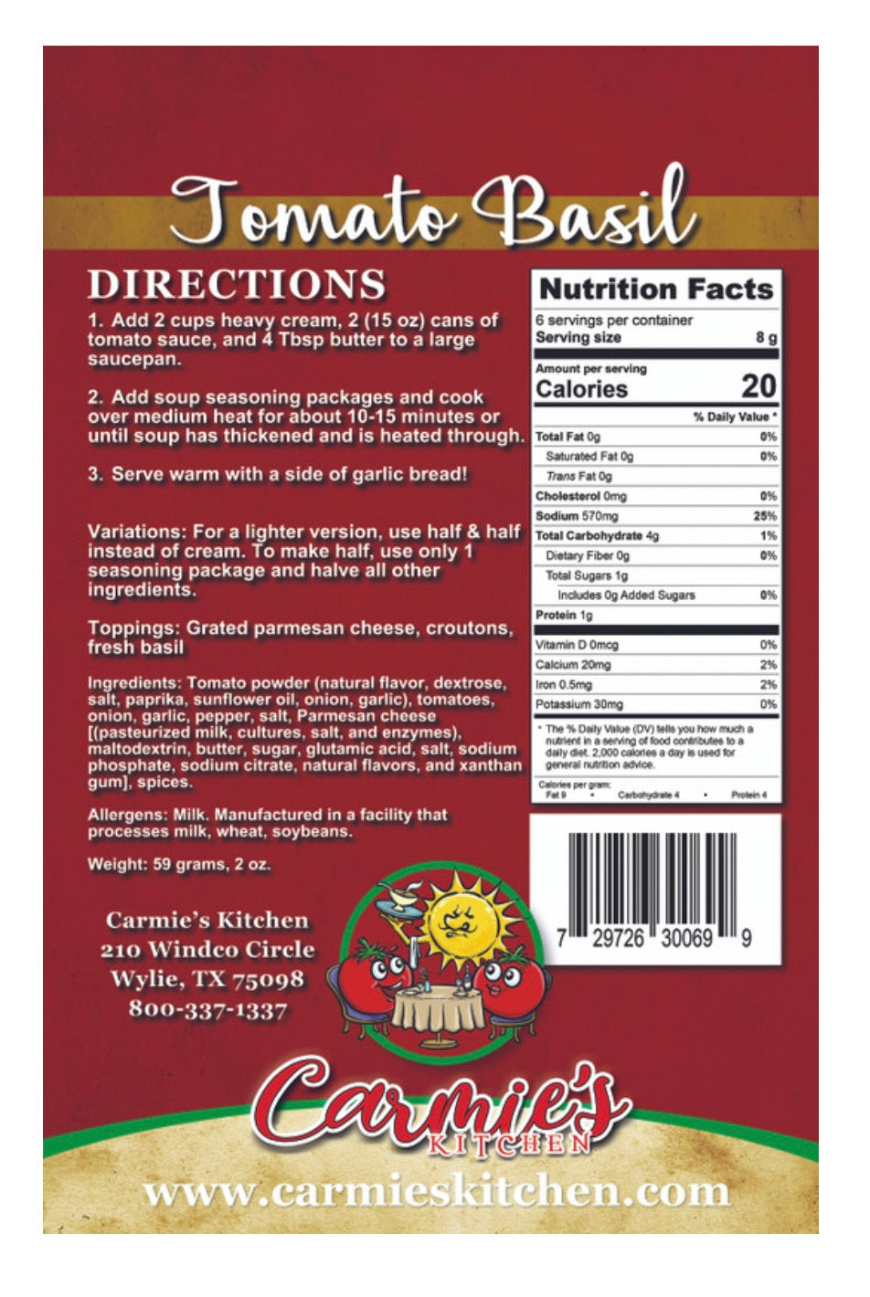 Tomato Basil Soup Mix