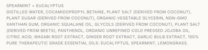 Shower Gel---Spearmint + Eucalyptus