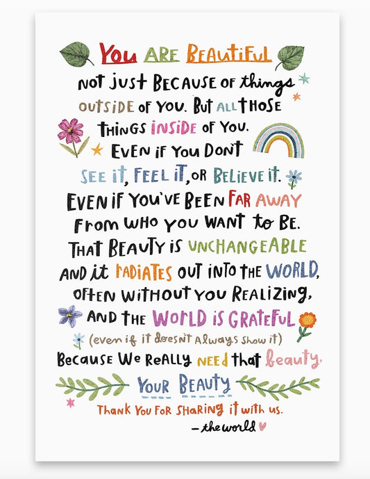 You Are Beautiful Greeting Card